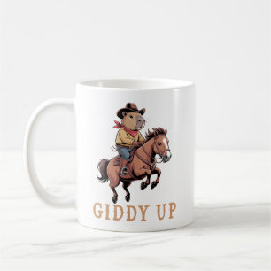Funny Capybara Cowboy Reitpferd Giddy Up Kaffeetasse