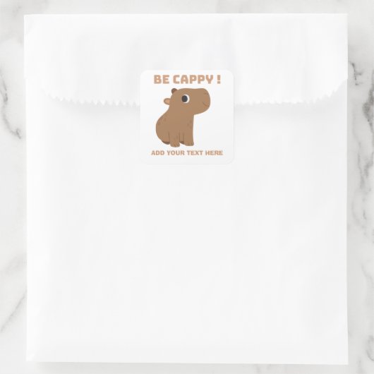 Funny Capybara Custom Quadratischer Aufkleber (Tasche)