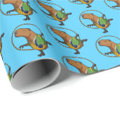 Funny Capybara Dancer Rhythmic Gymnast Cartoon Geschenkpapier (Rolleneckpunkt)
