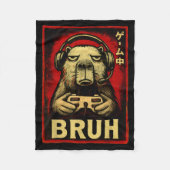 Funny Capybara Gamer Bruh Graphic Tee Men Boys Tee Fleecedecke (Vorderseite)