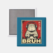Funny Capybara Gamer Bruh Graphic Tee Men Boys Tee Magnet (Vorderseite/Rückseite)