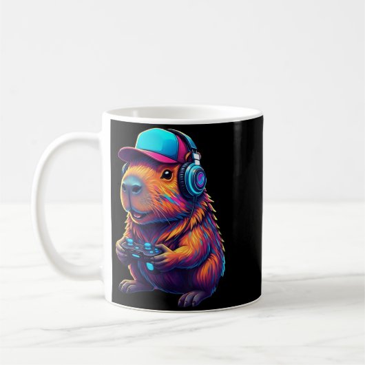 Funny Capybara Gamer Gaming Video Games Capybara Kaffeetasse (Links)