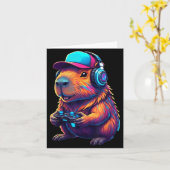 Funny Capybara Gamer Gaming Video Games Capybara  Karte (Gelbe Blume)