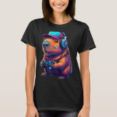 Funny Capybara Gamer Gaming Video Games Capybara T-Shirt (Vorderseite)