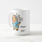 Funny Capybara Gamer Mug – Personalized with Playe Kaffeetasse (Vorderseite Links)