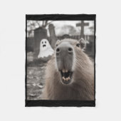 Funny Capybara Ghost Halloween Costume Capybara Ha Fleecedecke (Vorderseite)