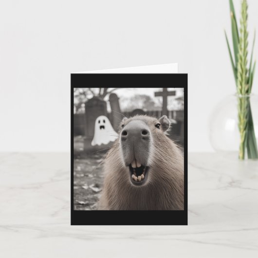 Funny Capybara Ghost Halloween Kostüm Capybara Ha Karte (Vorderseite)