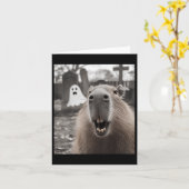 Funny Capybara Ghost Halloween Kostüm Capybara Ha Karte (Gelbe Blume)