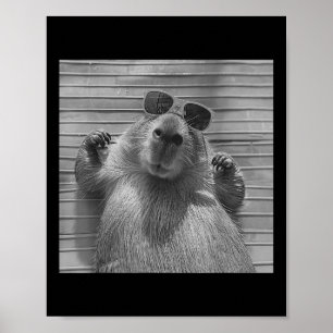 Funny Capybara gibt Cooles Capybara Selfie Mens Wo Poster