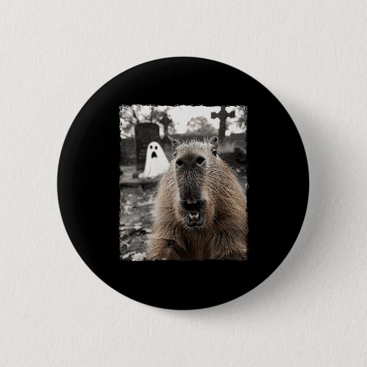 Funny Capybara Halloween Costume Button (Vorderseite)