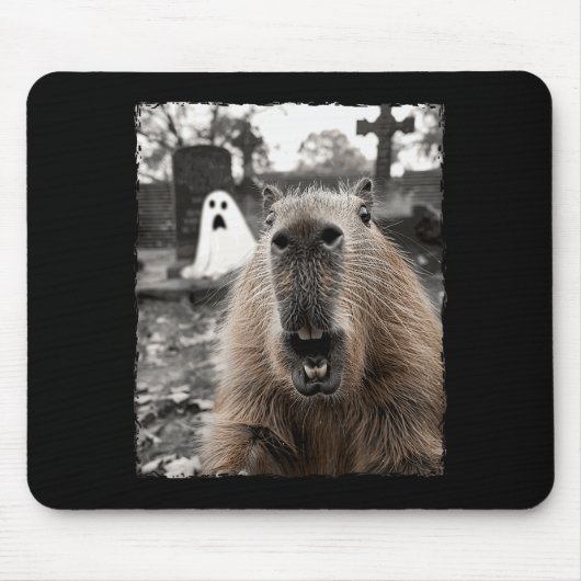 Funny Capybara Halloween Costume Mousepad (Vorne)