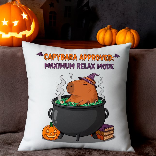 Funny Capybara Halloween Hexenmeister Cauldron Kissen (Von Creator hochgeladen)