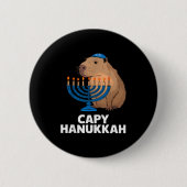Funny Capybara Happy Hanukkah Chanukah Jewish Men  Button (Vorderseite)