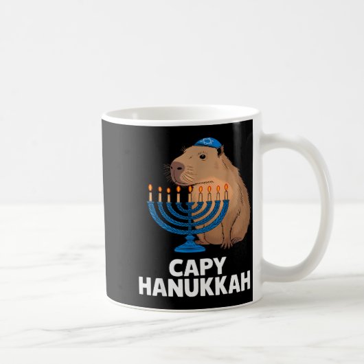 Funny Capybara Happy Hanukkah Chanukah Jewish Men Kaffeetasse (Rechts)