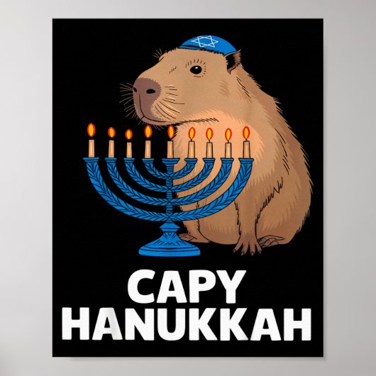 Funny Capybara Happy Hanukkah Chanukah Jewish Men Poster (Vorne)