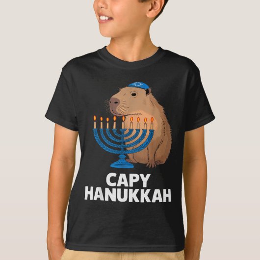 Funny Capybara Happy Hanukkah Chanukah Jewish Men T-Shirt (Vorderseite)