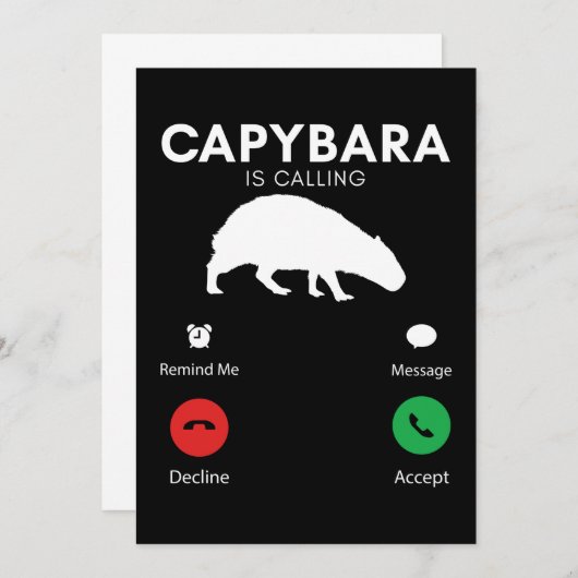 Funny Capybara Humurore Capybaras Einladung (Vorne/Hinten)