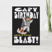 Funny Capybara in Space Capy Birthday Pun Karte (Vorderseite)