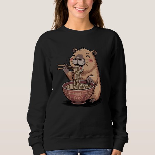 Funny Capybara Japanese Ramen Enthusiast Kawaii Me Sweatshirt (Vorderseite)