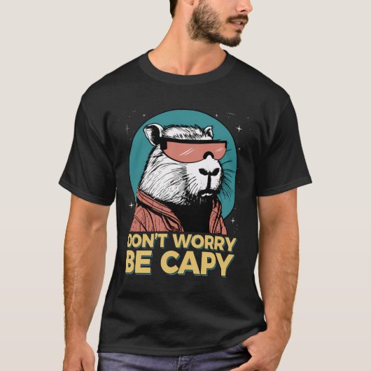Funny Capybara Keine Sorge, Capy Rodent Retro Vi T-Shirt (Vorderseite)