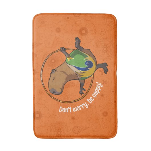 Funny Capybara Mach dir keine Sorgen, sei mit Capp Badematte (Vorderseite Vertikal)