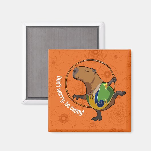 Funny Capybara Mach dir keine Sorgen, sei mit Capp Magnet (Vorderseite/Rückseite)