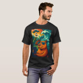 Funny Capybara Meme Selfie Cartoon T-Shirt (Vorne ganz)