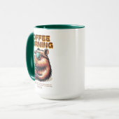 Funny Capybara Morning Coffee Drinker Mug Tasse (Vorderseite Links)
