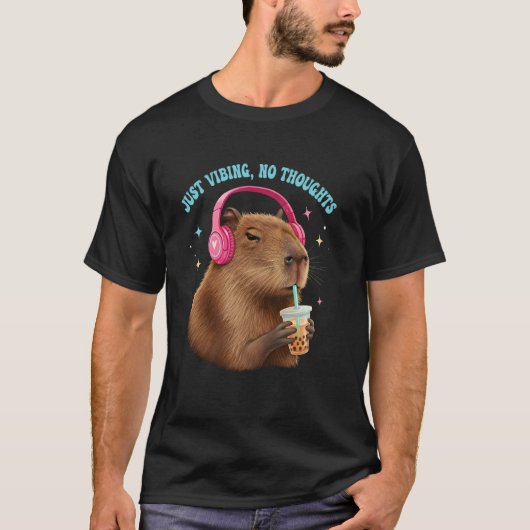 Funny Capybara nur Vibing No Thoughts Meme Boba T T-Shirt (Vorderseite)
