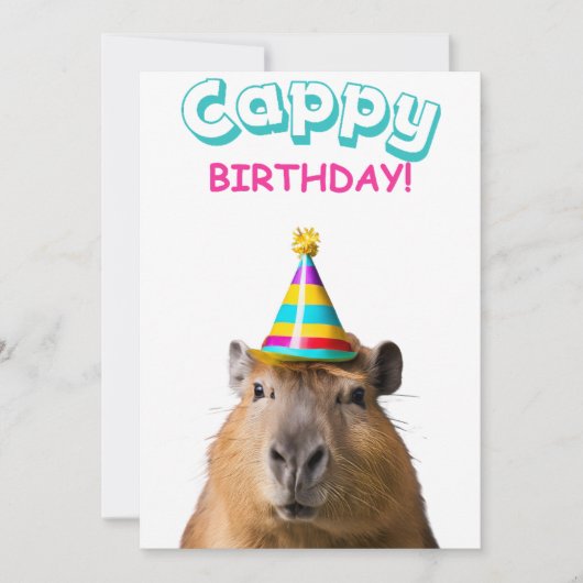 Funny Capybara Pun Birthday Card (Vorderseite)