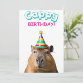 Funny Capybara Pun Birthday Card (Stehend Vorderseite)