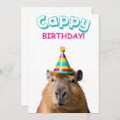 Funny Capybara Pun Birthday Card (Vorne/Hinten)