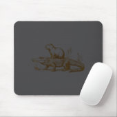 Funny Capybara Riding An Alligator Men Women Capyb Mousepad (Mit Mouse)