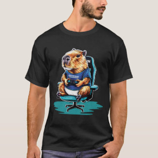 Funny Capybara Rodent & Video Games Lover T-Shirt