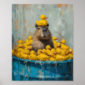 Funny Capybara Rubber Duck Pool Poster (Vorne)