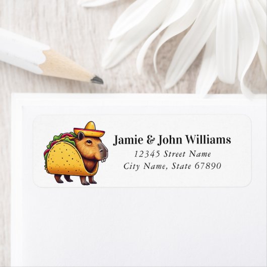 Funny Capybara Rücksendeadressen-Aufklebers (Insitu)