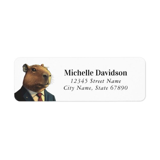 Funny Capybara Rücksendeadressen-Aufklebers (Vorne)