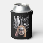 Funny Capybara Selfie mit Santa Capy Xmas Dosenkühler (Kanne Vorderseite)