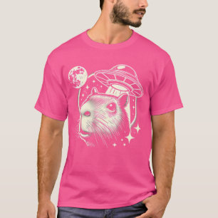 Funny Capybara Selfie Ufos Men Weird Capybara T-Shirt