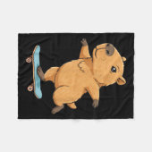 Funny Capybara Skater Skateboard Ballerina Zoo Boy Fleecedecke (Vorderseite (Horizontal))