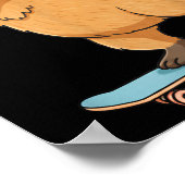 Funny Capybara Skater Skateboard Ballerina Zoo Boy Poster (Ecke)