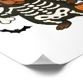 Funny Capybara Skeleton Pumpkin Halloween Kostüm Poster (Ecke)