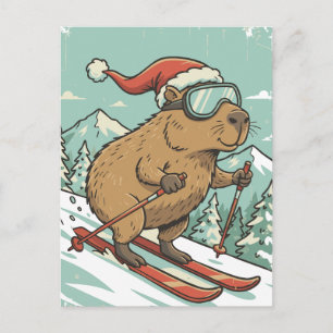 Funny Capybara Skifahren Weihnachten Wintersport L