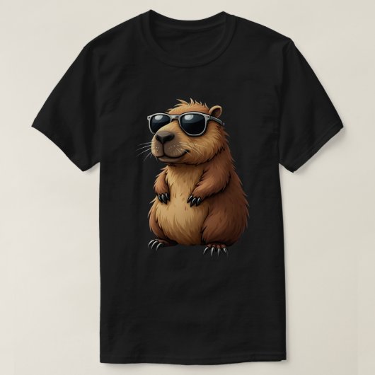 Funny Capybara Sonnenbrille tragen T-Shirt (Design vorne)