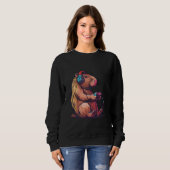 Funny Capybara Spielen Videospiele, Capybara Gamin Sweatshirt (Vorne ganz)