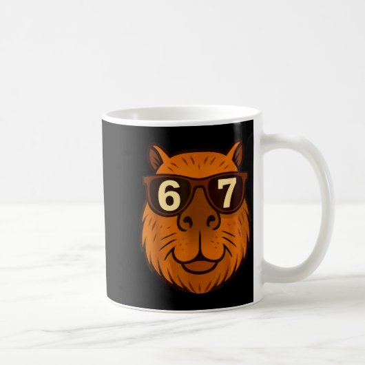 Funny Capybara Sungles 67 Six Seven Meme Kaffeetasse (Rechts)