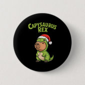 Funny Capybara T-rex Costume Christmas Kids Boys Button (Vorderseite)