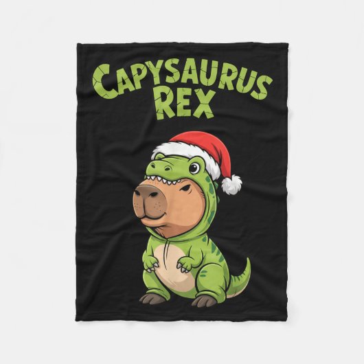 Funny Capybara T-rex Costume Christmas Kids Boys Fleecedecke (Vorderseite)
