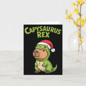 Funny Capybara T-rex Costume Christmas Kids Boys  Karte (Gelbe Blume)