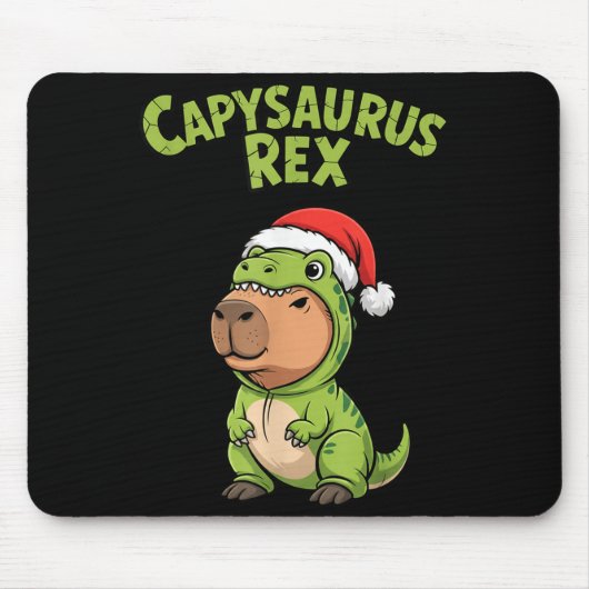 Funny Capybara T-rex Costume Christmas Kids Boys Mousepad (Vorne)